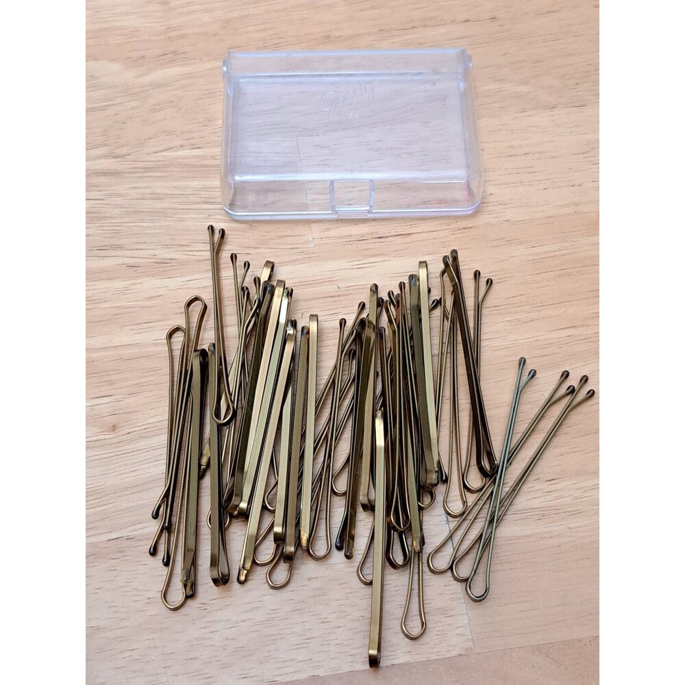 40 VTG 70s Goody Large Bobby Hair Pins Clips Soft Ends Pack Made in USA w/ Case - Picture 3 of 4
